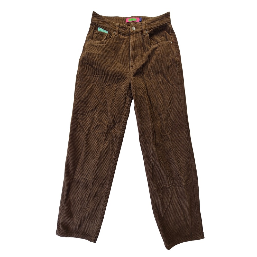 Empyre Tori Corduroy Pants Juniors 5 30" Waist Brown High Rise Straight Leg